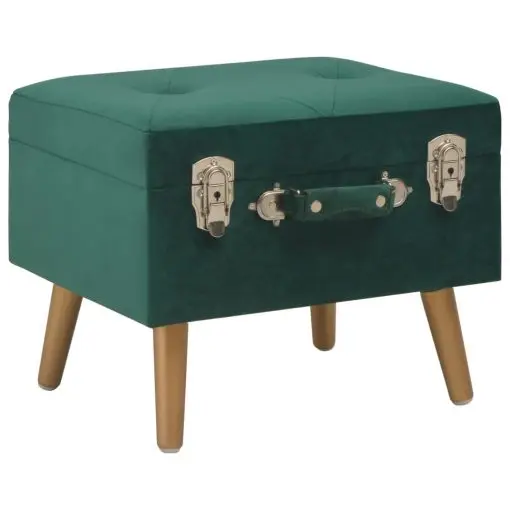 vidaXL Storage Stool 40 cm Green Velvet