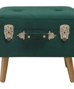 vidaXL Storage Stool 40 cm Green Velvet
