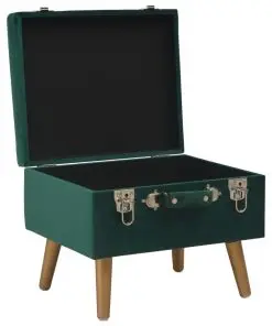 vidaXL Storage Stool 40 cm Green Velvet