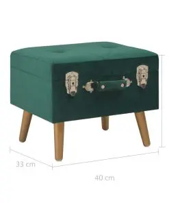 vidaXL Storage Stool 40 cm Green Velvet