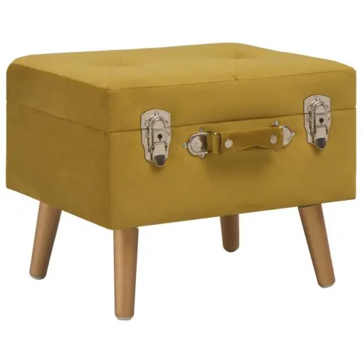 vidaXL Storage Stool 40 cm Mustard Velvet