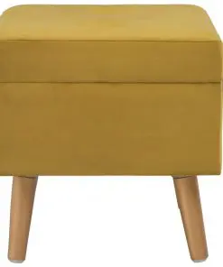 vidaXL Storage Stool 40 cm Mustard Velvet