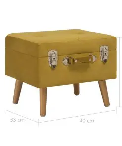 vidaXL Storage Stool 40 cm Mustard Velvet