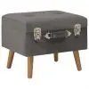 vidaXL Storage Stool 40 cm Grey Velvet vidaXL Storage Stool 40 cm Grey Velvet