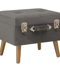 vidaXL Storage Stool 40 cm Grey Velvet