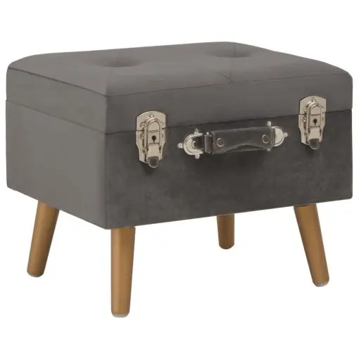 vidaXL Storage Stool 40 cm Grey Velvet