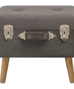 vidaXL Storage Stool 40 cm Grey Velvet
