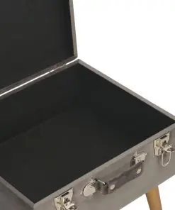 vidaXL Storage Stool 40 cm Grey Velvet