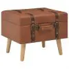 vidaXL Storage Stool 40 cm Tan Faux Leather vidaXL Storage Stool 40 cm Tan Faux Leather