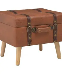vidaXL Storage Stool 40 cm Tan Faux Leather