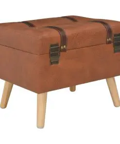 vidaXL Storage Stool 40 cm Tan Faux Leather