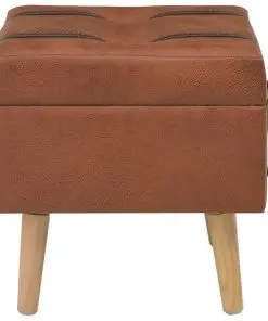 vidaXL Storage Stool 40 cm Tan Faux Leather
