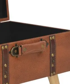 vidaXL Storage Stool 40 cm Tan Faux Leather