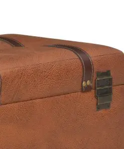vidaXL Storage Stool 40 cm Tan Faux Leather