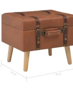 vidaXL Storage Stool 40 cm Tan Faux Leather