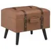 vidaXL Storage Stool 40 cm Brown Faux Leather vidaXL Storage Stool 40 cm Brown Faux Leather