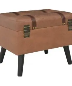 vidaXL Storage Stool 40 cm Brown Faux Leather