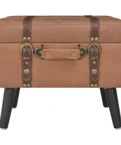 vidaXL Storage Stool 40 cm Brown Faux Leather