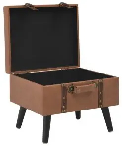 vidaXL Storage Stool 40 cm Brown Faux Leather