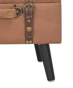 vidaXL Storage Stool 40 cm Brown Faux Leather