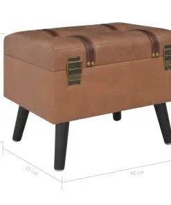 vidaXL Storage Stool 40 cm Brown Faux Leather