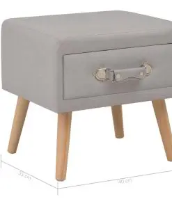 vidaXL Bedside Cabinet Grey 40x35x40 cm Fabric