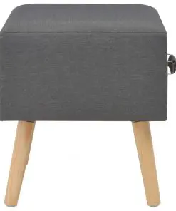 vidaXL Bedside Cabinet Dark Grey 40x35x40 cm Fabric