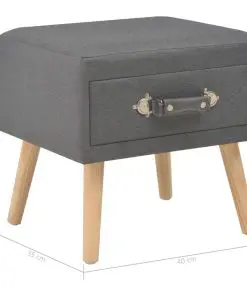vidaXL Bedside Cabinet Dark Grey 40x35x40 cm Fabric