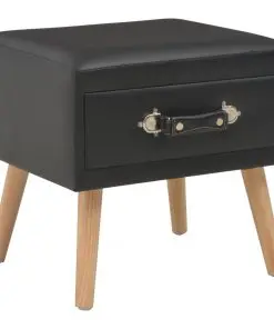 vidaXL Bedside Cabinet Black 40x35x40 cm Faux Leather