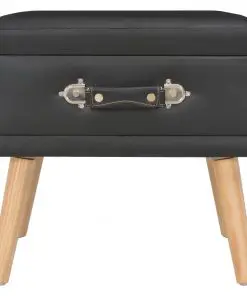 vidaXL Bedside Cabinet Black 40x35x40 cm Faux Leather