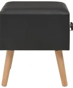 vidaXL Bedside Cabinet Black 40x35x40 cm Faux Leather