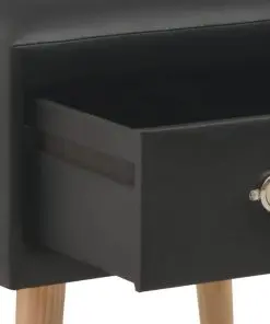 vidaXL Bedside Cabinet Black 40x35x40 cm Faux Leather
