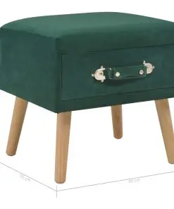 vidaXL Bedside Cabinet Green 40x35x40 cm Velvet