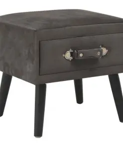 vidaXL Bedside Cabinet Grey 40x35x40 cm Velvet