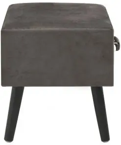 vidaXL Bedside Cabinet Grey 40x35x40 cm Velvet
