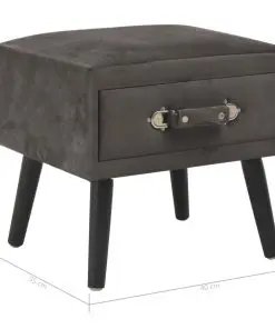 vidaXL Bedside Cabinet Grey 40x35x40 cm Velvet