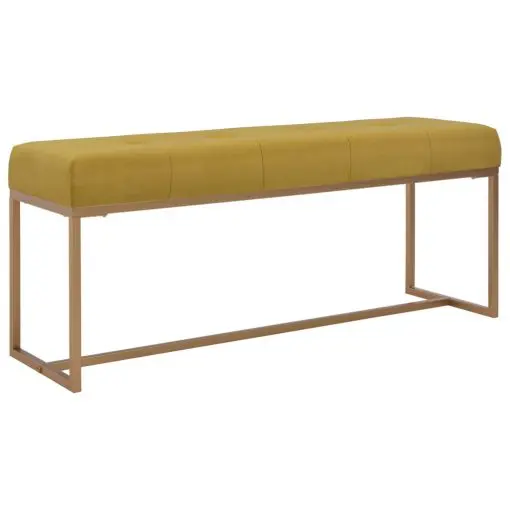 vidaXL Bench 120 cm Mustard Velvet