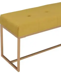 vidaXL Bench 120 cm Mustard Velvet