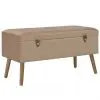 vidaXL Bench with Storage Compartment 80 cm Beige Velvet vidaXL Bench with Storage Compartment 80 cm Beige Velvet