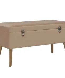 vidaXL Bench with Storage Compartment 80 cm Beige Velvet