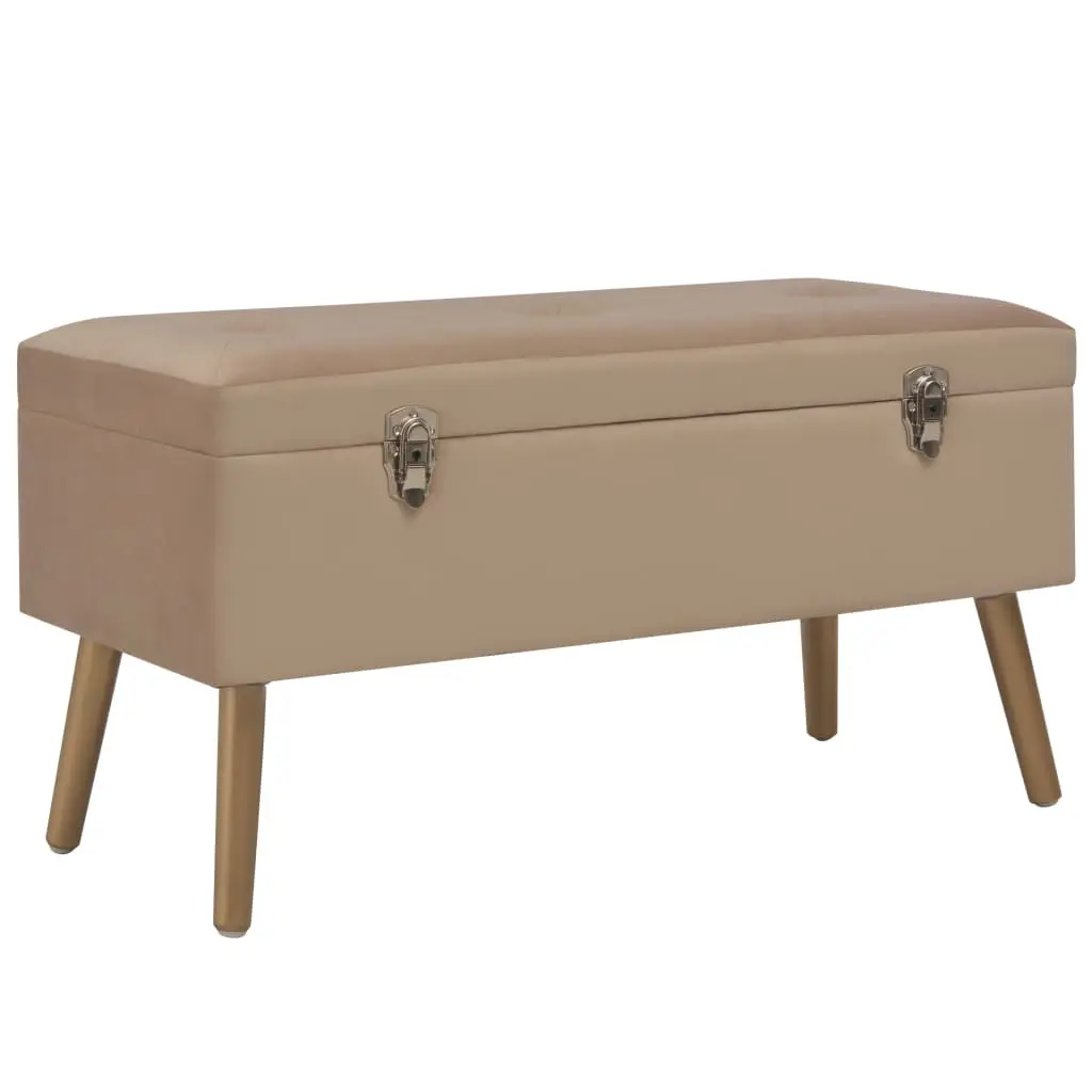 vidaXL Bench with Storage Compartment 80 cm Beige Velvet