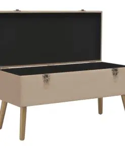 vidaXL Bench with Storage Compartment 80 cm Beige Velvet