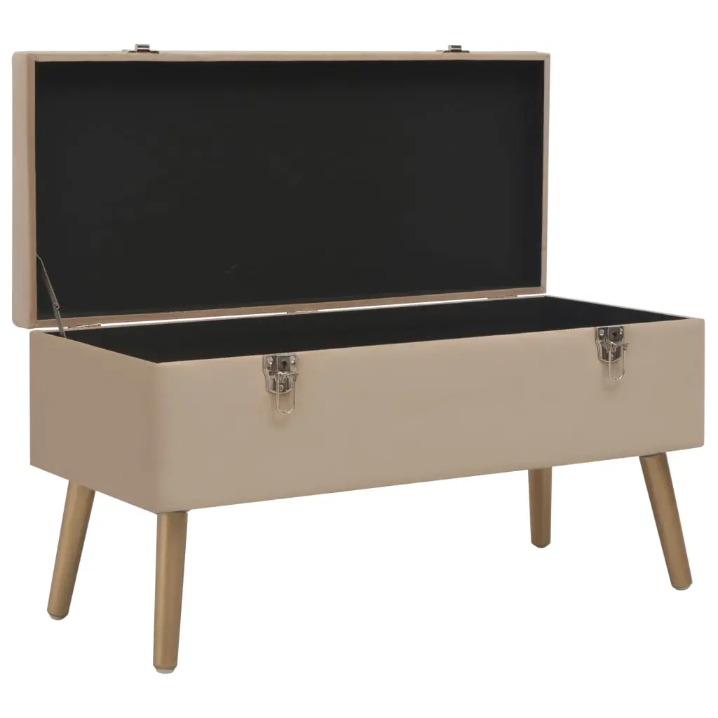 vidaXL Bench with Storage Compartment 80 cm Beige Velvet