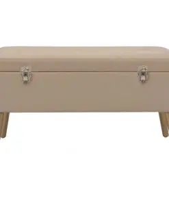 vidaXL Bench with Storage Compartment 80 cm Beige Velvet