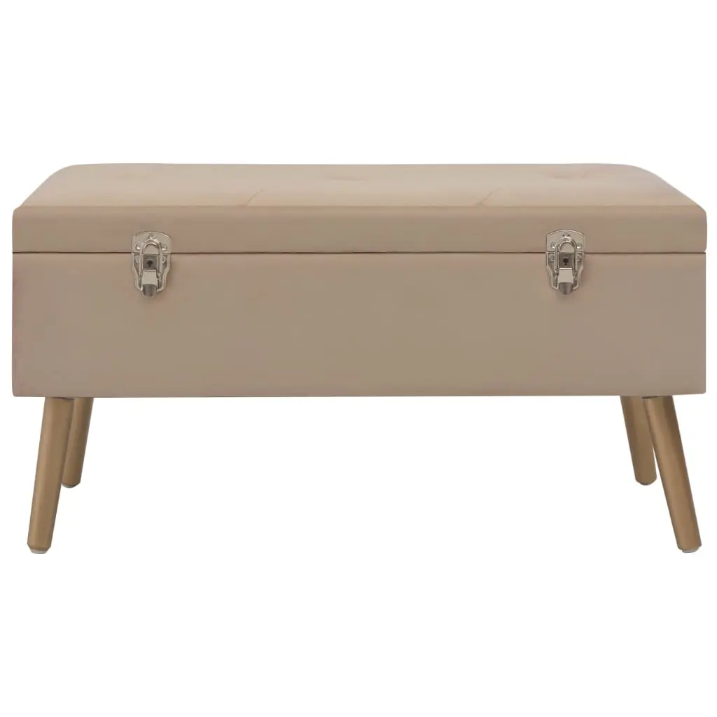 vidaXL Bench with Storage Compartment 80 cm Beige Velvet