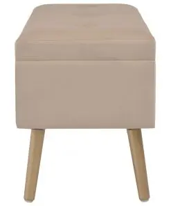vidaXL Bench with Storage Compartment 80 cm Beige Velvet