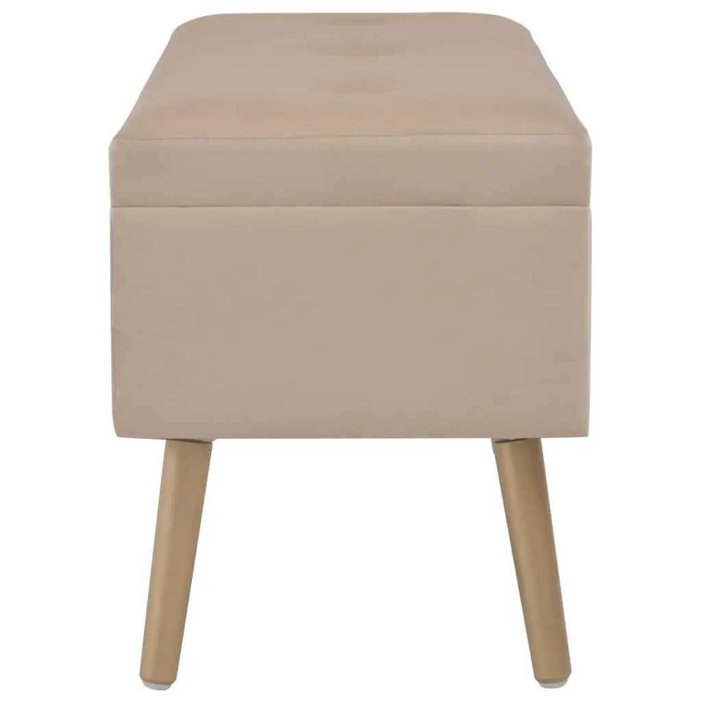 vidaXL Bench with Storage Compartment 80 cm Beige Velvet
