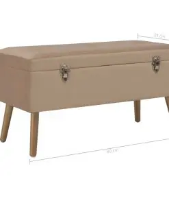 vidaXL Bench with Storage Compartment 80 cm Beige Velvet