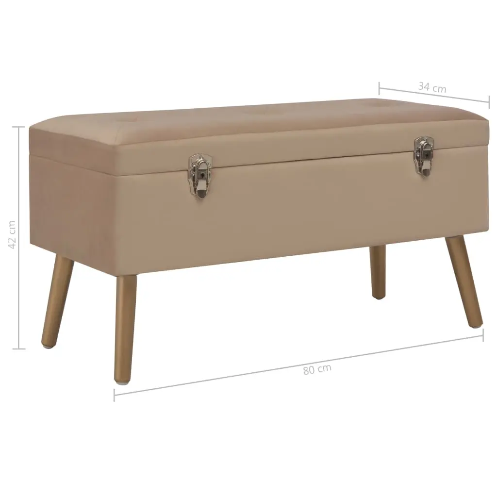 vidaXL Bench with Storage Compartment 80 cm Beige Velvet