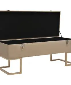 vidaXL Bench with Storage Compartment 105 cm Beige Velvet